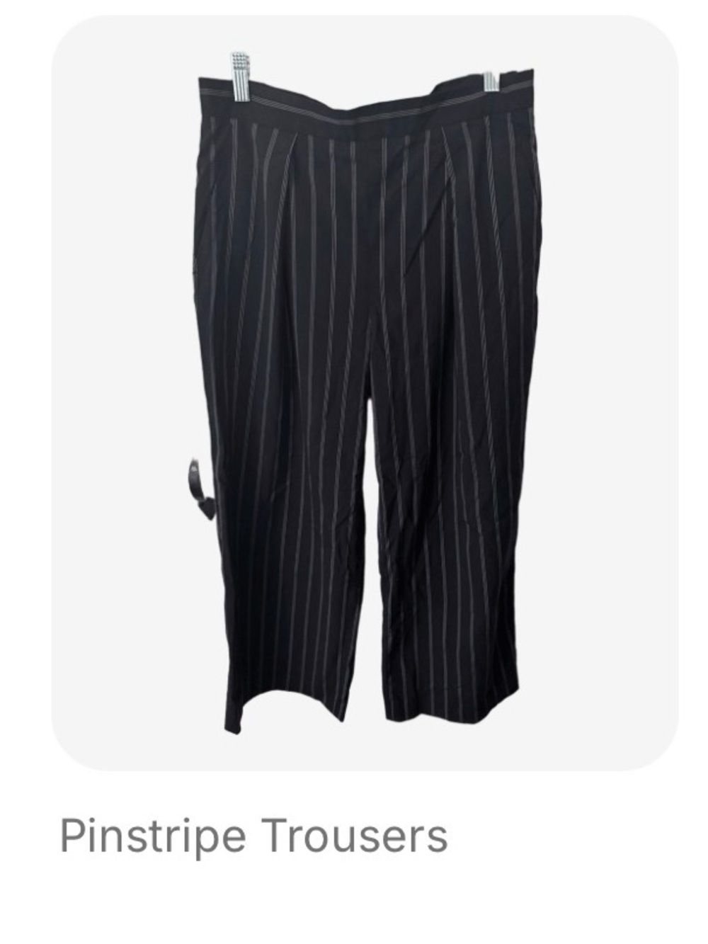 Flared navy pinstripe dress pants for women